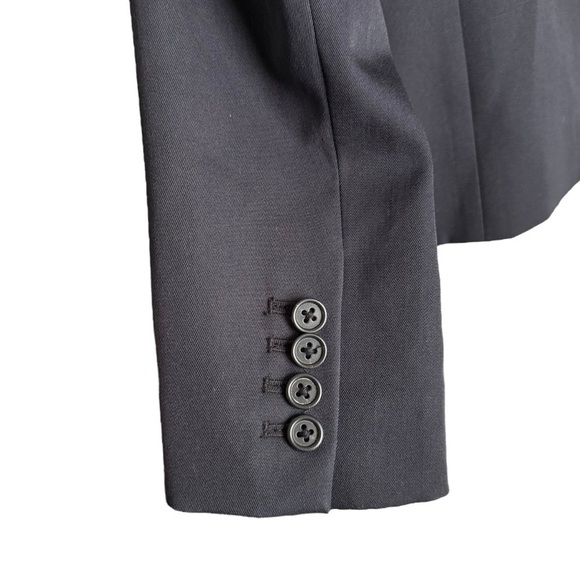 J. Crew Women’s School Boy Wool Blazer Size 2 Black Shoulder Pad Single Breasted - Picture 9 of 9